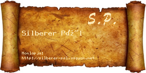 Silberer Pál névjegykártya